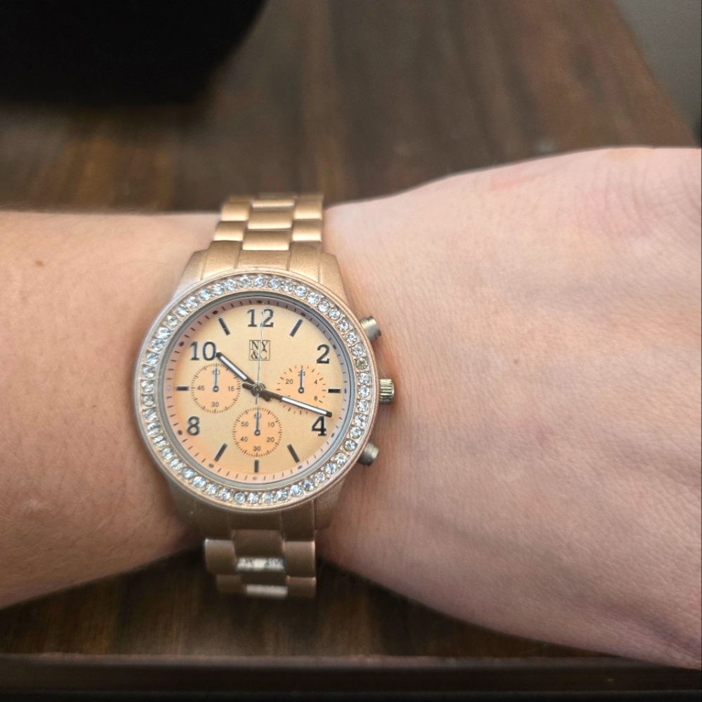 NY&CO Rose Gold Bracelet With Rhinestones